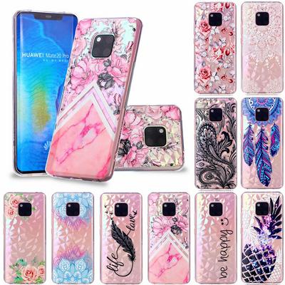 Dream Catcher Pineapple Rose Colored Painting Crystal Diamond Pattern Transparent Soft TPU Back Cover Case for Huawei Mate 20 Pro 
