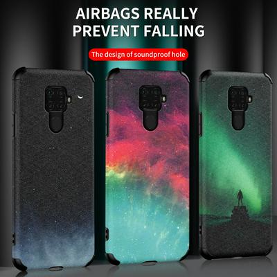 3D Color Spray Pattern Frosted 2 in 1 Four Corners Airbags Anti-Fall Sound-Proof Dust-Poof PC + Soft TPU Back Cover Case for Huawei Mate 30 Lite / Nova 5i Pro