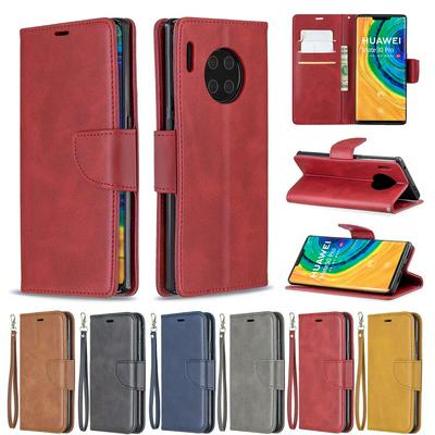 Sheep Skin Pattern PU Leather + Soft TPU Card Slots with Stand Wallet and Wrist Strap Protective Case for Huawei Mate 30 Pro 
