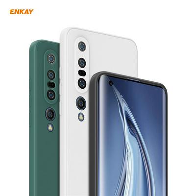 2 in 1 ENKAY ENK-PC0762 Straight Edge Liquid Silicone Anti-fall Soft Phone Case+3D Full Screen Curved Surface Hot Bending PET HD Screen Protector for Xiaomi Mi 10 Pro 5G