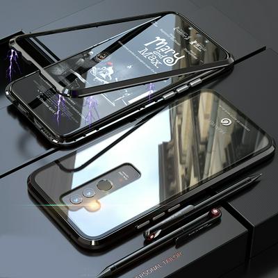 HD Transparent Tempered Glass Magnetic Adsorption Back Cover Case for Huawei Mate 20 Lite / Maimang 7 