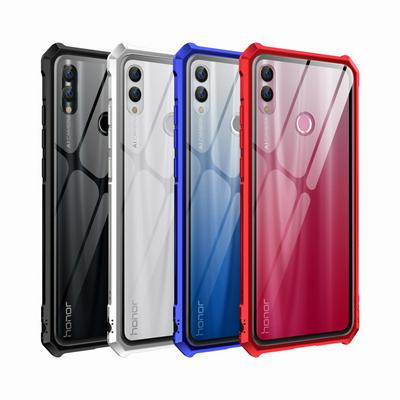 Ultra Slim Shockproof Anti-Scratch Tempered Glass Back + Metal Frame Back Cover Case for Huawei Honor 10 Lite