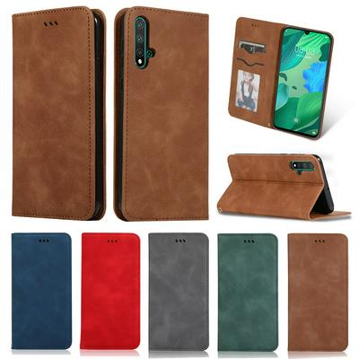Shockproof Retro Business PU Leather + Soft TPU Card Slot with Picture Frame and Stand Cover Case for Huawei nova 5