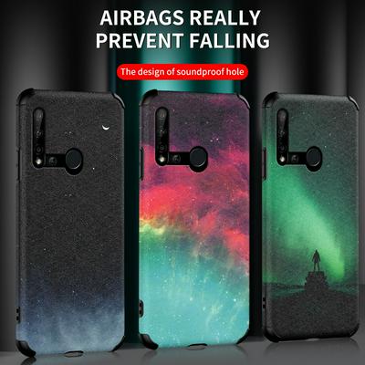 3D Color Spray Pattern Frosted 2 in 1 Four Corners Airbags Anti-Fall Sound-Proof Dust-Poof PC + Soft TPU Back Cover Case for Huawei Nova 5i 
