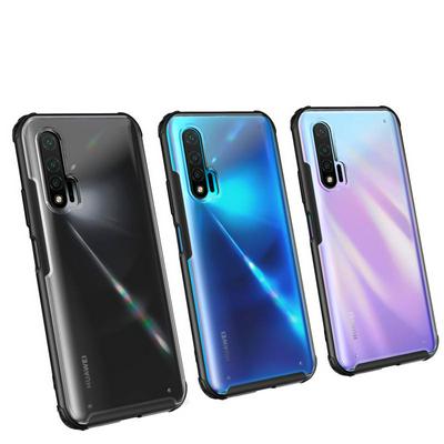 2 in 1 Detachable Frosted Transparent Anti-Fingerprint Hard PC Back + Soft TPU Frame Back Cover Case for Huawei Nova 6