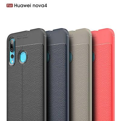 Litchi Pattern Anti-Scratch Shockproof Soft TPU Back Cover Case for Huawei Nova 4