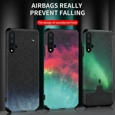 3D Color Spray Pattern Frosted 2 in 1 Four Corners Airbags Anti-Fall Sound-Proof Dust-Poof PC + Soft TPU Back Cover Case for Huawei Nova 5
