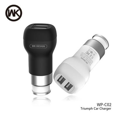Car Phone Charger, WP-C02 3.4A Dual Port USB Charger Compatible with iPhone, Samsung, Huawei, and More