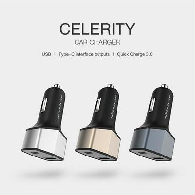 Nillkin Celerity 2 USB Ports 33W USB Quick Charge 3.0 Type-C Interface Car Charger for Xiaomi 5 / 5s Huawei P9 / Mate 9 / P10 Oneplus 2 / 3 / 3T