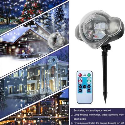 Lawn Garden Snowflake Projector Lamp Mini Outdoor Waterproof LED Laser Night Light for Christmas New Year