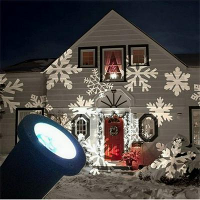 Waterproof Snowflake Pattern Winter Outdoor Christmas Laser Projector Stage Spotlight Garden House Landscape Fairy Snowflake Effect Light Decor