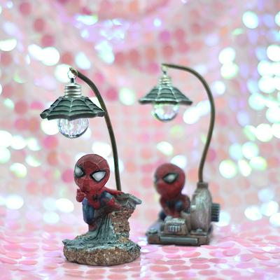 Cartoon Super Hero Night Light Retro Resin Ornament for Bedroom