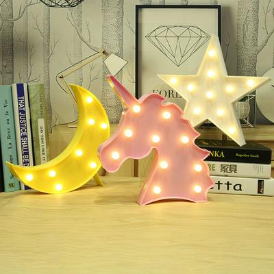 Moon Cactus Cloud Night Light 3D Unicorn Star Pegasus Led Lamp Nightlight Marquee Letter Bedroom Lights