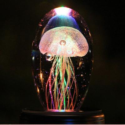 Luminous Jellyfish Crystal Table Lamp Multi Color Bedside Led Night Light 3D Led Lamp