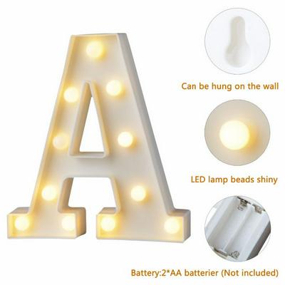White Plastic 26 Letter LED Night Light Marquee Sign Alphabet Lighting Lamp Home Club Outdoor Indoor Wall  