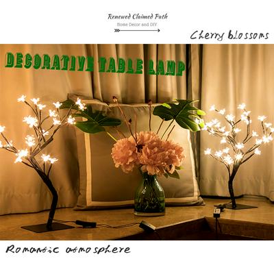 LED Rechargeable Night Light Fiber Optic Flower / Bauhinia Tree Table Lamp for Room Decoration