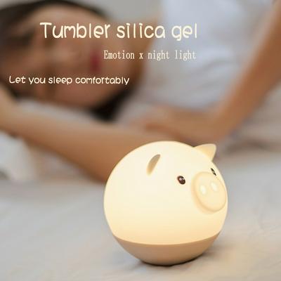 Tumbler Silicone Pig Night Lights Decorations Children Christmas Birthday Gifts