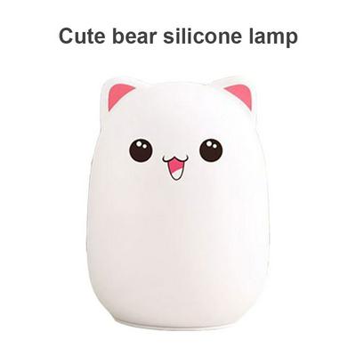 Creative Cute Bear Silicone Pat Lamp Bedroom Bedside Night Light