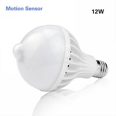 5W/7W/9W/12W 220V 120 Degree E27 Base PIR Motion Sensor LED Lamp Light Induction Bulb Stair Hallway Super Bright Bulb Night Light