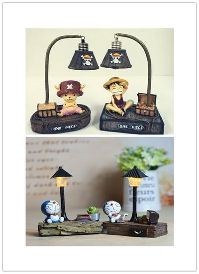 Animation Character Night Light Retro Resin Ornament for Office, Bedroom