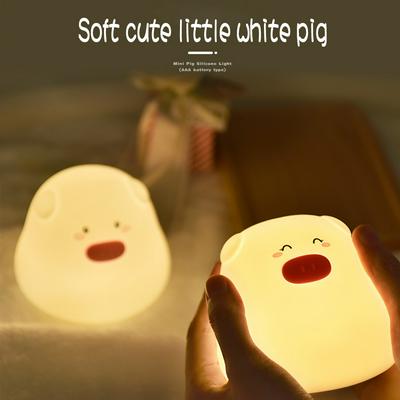 Silicone Pig Cute USB Sleeping Night Lights Decorations Children Christmas Birthday Gifts