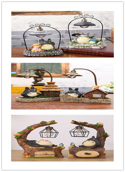 Tonari no Totoro Night Light Retro Resin Ornament for Bedroom
