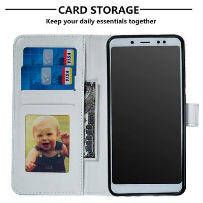 3D Colored Painting Side Flip Shockproof PU Leather + Soft TPU Picture Frame with Card Slots Magnetic Buckle and Stand Wallet Protective Case for Xiaomi Redmi Note 5 Pro / Note 5