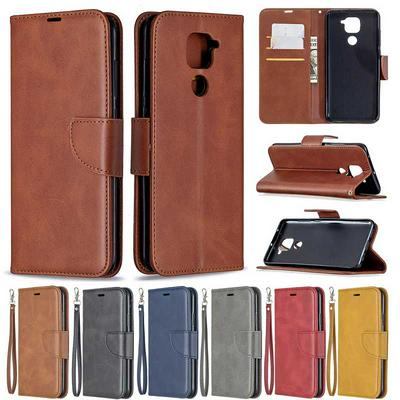 Solid Color Sheep Pattern All-round Protection PU Leather Phone Protective Case with Card Slots&Stand for Xiaomi Redmi Note 9/Redmi 10X 4G