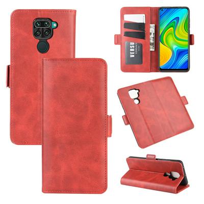 Retro Side Flip Shockproof Anti-Scratch PU Leather + Soft TPU Picture Frame Double Buckles with Stand and Card Slots Wallet Case for Xiaomi Redmi Note 9 / Redmi 10X 4G