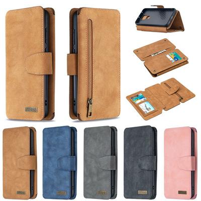 Frosted Zipper Wallet BF07 Type Detachable Scratch Resistant PU Leather Phone Case for Xiaomi Redmi Note 9 / Redmi 10X 4G