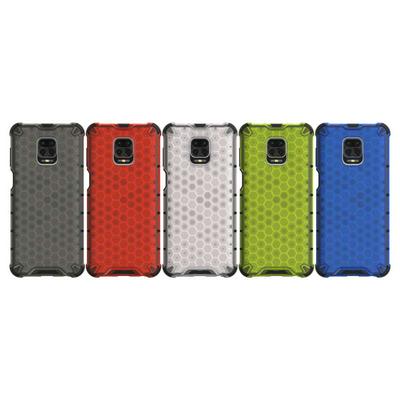 Honeycomb Pattern 2 in 1 Detachable Shockproof Hard PC + Soft TPU Back Cover Case for Xiaomi Redmi Note 9 Pro Max