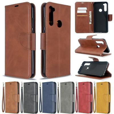 Wallet Phone Case for Xiaomi Redmi Note 8T, Solid Color Leather Phone Cover With Card Slot
