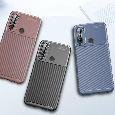 Beetle Carbon Fiber Texture Slightly Frosted Anti-Sweat Anti-Fingerprint Non-Slip Shockproof Heat Dissipation Soft TPU Back Cover Case for Xiaomi Redmi Note 8T