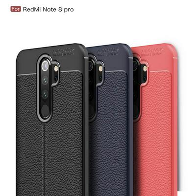 Lichee Skin Pattern PU Leather Coated Soft TPU Back Cover Case for Xiaomi Redmi Note 8 Pro 