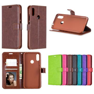 Crazy Horse Pattern PU Leather + TPU with Card Slots Wallet and Stand Support Cover Case for Xiaomi Redmi Note 7 
