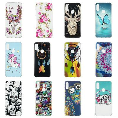 Wreath Owl Skull Colored Painting Fluorescence Noctilucent TPU Luminous Back Cover Case for Xiaomi Redmi Note 7