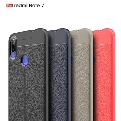 Litchi Pattern Anti-Scratch Shockproof Soft TPU Back Cover Case for Xiaomi Redmi Note 7
