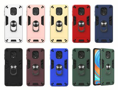 2 in 1 Detachable Shockproof Anti-Scratch Soft TPU + Hard PC with Magnetic Ring Bracket Back Cover Case for Xiaomi Redmi Note 9 Pro / Note 9S / Note 9 Pro Max