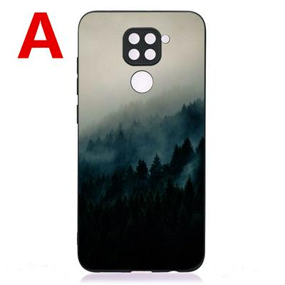 Black Background Old Pattern Scratch Resistant Soft TPU Back Cover Phone Case for Xiaomi Redmi Note 9 Pro/Note 9S
