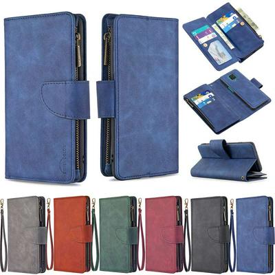 Skin Feel Zipper Wallet BF02 Scratch Resistant PU Leather Phone Protective Case with Stand &Lanyard for Xiaomi Redmi Note 9 Pro / Note 9S