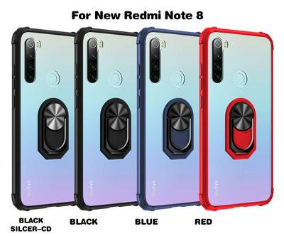 Sergeant Acrylic Shock Absorption and Anti-fall PC+TPU Phone Case with Metal Ring Kickstand and Metal Patch for Xiaomi Redmi Note 8 