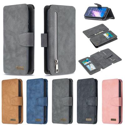 Frosted Zipper Wallet BF07 Type Detachable Scratch Resistant PU Leather Phone Case for Xiaomi Redmi Note 8