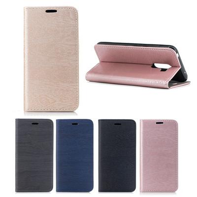 Wood Grain Pattern Side Flip Magnetic Flip PU Leather + Soft TPU with Stand and Card Slots Wallet Protective Phone Case for Xiaomi Pocophone F1 / Poco F1