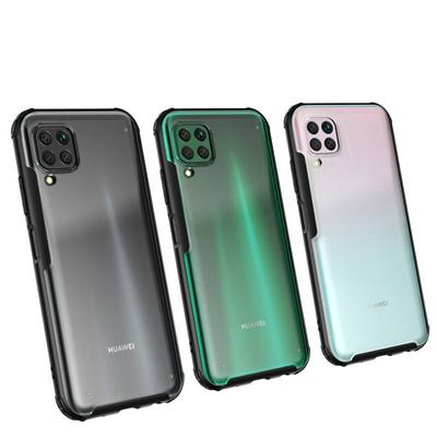 2 in 1 Detachable Frosted Transparent Anti-Fingerprint Hard PC Back + Soft TPU Frame Back Cover Case for Huawei Nova 6 SE