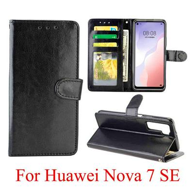Crazy Horse Pattern Double Folded Edge Left and Right Flip Mobile Phone PU Leather Case with Photo Frame for HUAWEI Nova 7 SE