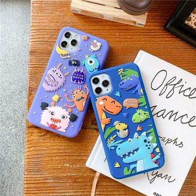 3D Cartoon Dinosaur Monster Anti-Scratch Shockproof Soft Silicone Back Cover Case for iPhone 12 (5.4)