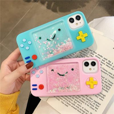3D Quicksand Cartoon Game Console Pattern Anti-Scratch Shockproof Soft Silicone Back Cover Case for iPhone 12 Pro Max (6.7)