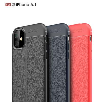Soft Phone Case for iPhone 2019 6.1inch, Leather Coated TPU Phone Cover
