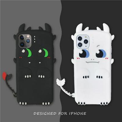 3D Cartoon Cute Dragon Pattern Design Shockproof Soft Silicone Back Cover Protective Case for iPhone 11 Pro Max 6.5