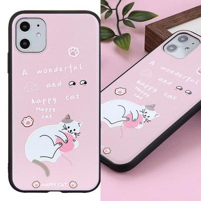 Colored Painting Happy Cat Bear Animal Pattern Soft TPU Back Cover Case for Apple iPhone 11 Pro(5.8) 